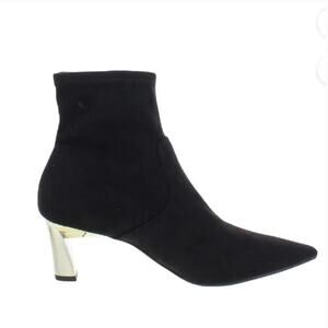 ALFANI Womens Black Heel Stretch Bambey Pointed Toe Sculpted Heel Bootie 9.5